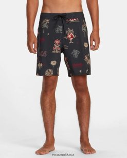 dna RVCA unisex Elastický pas s pigmentovým potiskem Černá BN4N08501