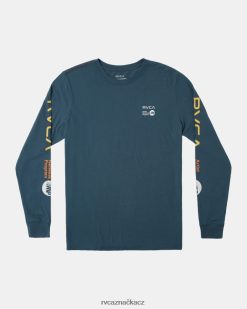 oblečení RVCA muži anp tričko s dlouhým rukávem kachna modrá/žlutá BN4N08213