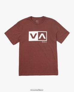 oblečení RVCA muži Balanční box tričko s krátkým rukávem oxblood červená BN4N08163