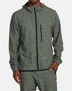 oblečení RVCA muži bunda s kapucí na zip yogger II déšť kamufláž BN4N08569