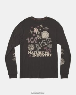 oblečení RVCA muži spálené tričko s dlouhým rukávem pirátská černá BN4N08527