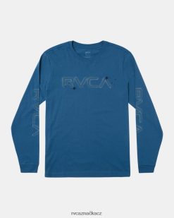 oblečení RVCA muži velké airbrush tričko s dlouhým rukávem chladná modrá BN4N08534