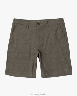 oblečení RVCA muži zpět v hybridních šortkách 19 olivový BN4N08634