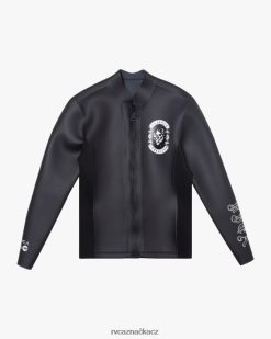 oblečení RVCA unisex 2mm neoprenová bunda benji anp na předním zipu Černá BN4N08629