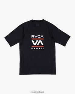 oblečení RVCA unisex Hawaii skládaný krátký rukáv rashguard Černá BN4N08867