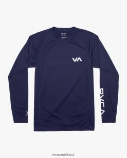 oblečení RVCA unisex vyrážka s dlouhým rukávem námořnictvo BN4N08632