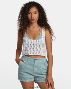 oblečení RVCA ženy háčkovaný crop top se zábradlím šeptat bílý BN4N081125