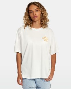 oblečení RVCA ženy Hawaii sunrise va oversized tričko vintage bílá BN4N08204