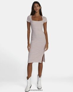 oblečení RVCA ženy přepážkové midi šaty šeptat bílý BN4N081569