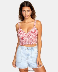oblečení RVCA ženy Sweetheart Cropped Tank Top červená země BN4N081445