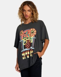 oblečení RVCA ženy triko martin ander potal Černá BN4N08234