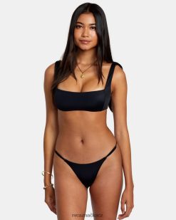 plavat RVCA ženy pevný čtvercový horní díl bikin bralette Černá BN4N081296