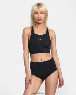 plavat RVCA ženy va základní pevné plavky racerback s vysokým výstřihem Černá BN4N081305