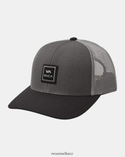 Příslušenství RVCA muži va stanice trucker klobouk dřevěné uhlí BN4N08116